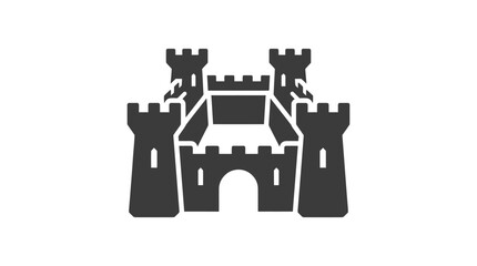 Black castle silhouette with towers. © mamah