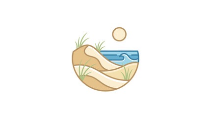 Beach Sand Dunes Summer Vacation Icon. © zaki