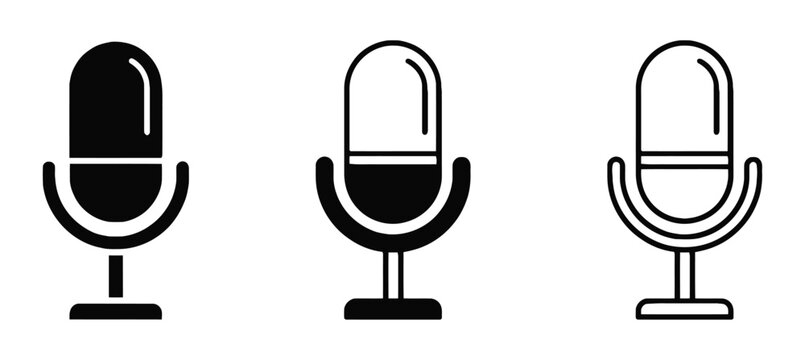 Microphone Icons set. variant microphone icon. Karaoke mic. Podcast microphone. web and mobile icons. vector illustration. Microphone icon vector set. audio illustration sign collection. mic symbol.