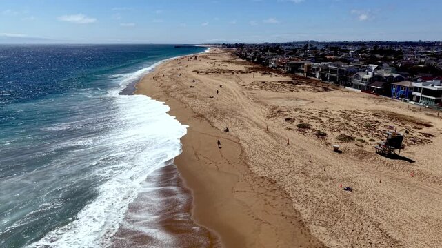 surf and beach aerial newport beach california