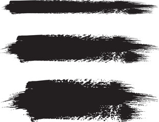 Fototapeta premium Dynamic black ink brush strokes for artistic use, Brush Strokes in Black Ink for Creative Projects