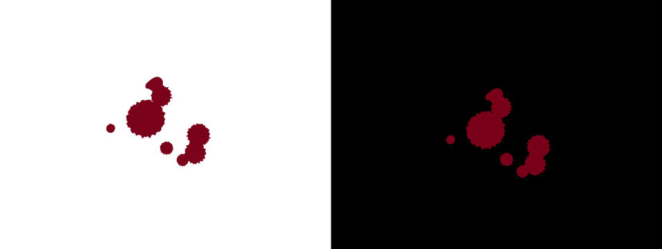 Small Bright Red Bubble Cluster on White and Black Split Background