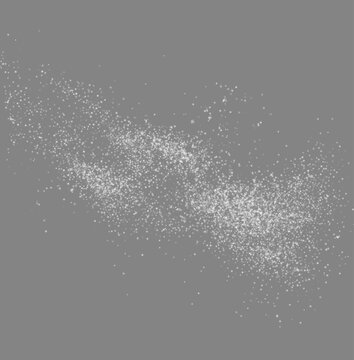 Transparent PNG white sparkling particle cloud wave trail with glowing dust effect and light overlay for festive magical background design glitter stardust bursts and shimmer abstract dust explosion