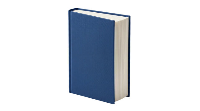 Hardcover Book Blue Jacket Blue hard cover book cut out Blue hard cover book cut out, a pristine thick rectangular notebook or novel bound
