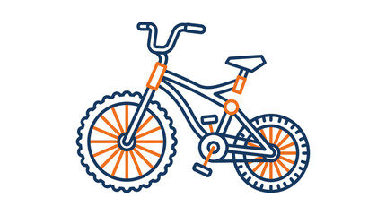 Obraz premium Mountain Bike Cycling Icon in Blue and Orange