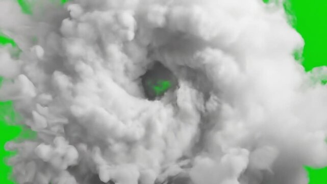 Gray Cloud Formation on Green Background