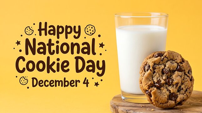 Happy national cookie day december 4th with milk chocolate celebration