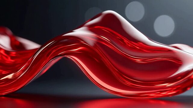 Flowing red and gold liquid wave