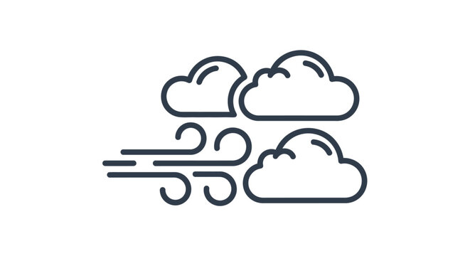 Weather icon with cloudy winds.