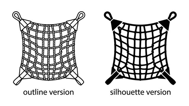 Netting Variations: Two representations of a net, one as an outline and the other as a silhouette, showcasing their distinct visual styles and common applications.