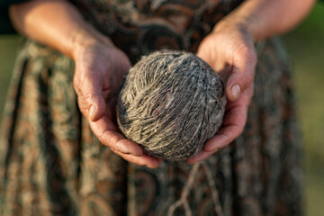 Traditional Sheep Wool Processing in Romania, Rural Craft, Shepherd Heritage, Handmade Wool Preparation and Authentic Village Tradition © Nomad Pixel