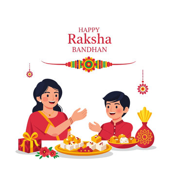 Happy Raksha Bandhan: Sister Ties Rakhi on Brother's Wrist with Sweets & Gifts