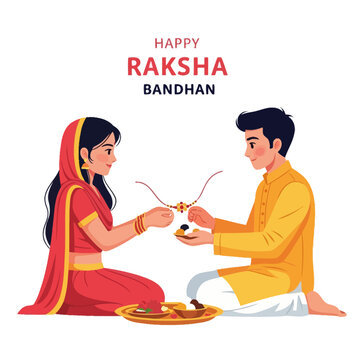Happy Raksha Bandhan, Brother and Sister, Sibling Bond, Rakhi Ceremony, Indian Festival