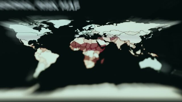 Regional Risk Map for Food Security showing color-coded risk levels globally