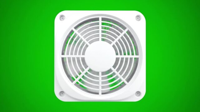 Square white air vent on green background