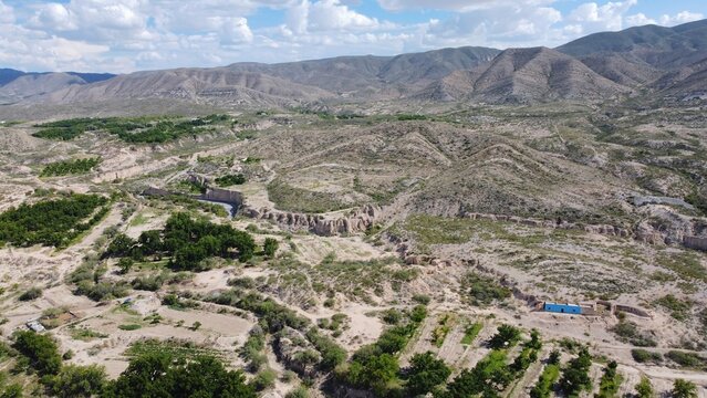 Photograph of the church of the Holy Cross in the magical town of Parras de la Fuente in Coahuila, Mexico