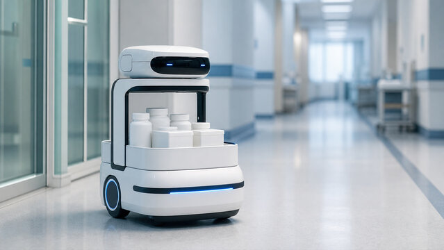 Autonomous Delivery Robot in Hospital Corridor Carrying Medicine