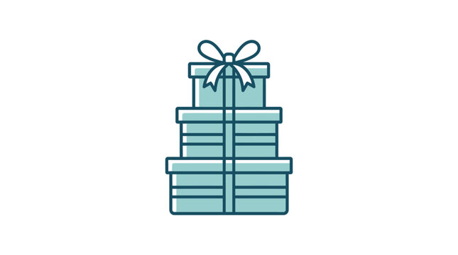 A stack of three wrapped gift boxes with a decorative bow on top