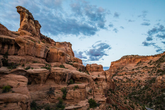 Coke Ovens rock formations at dusk in Colorado