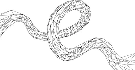 Abstract wireframe wave line background with digital polygon mesh structure futuristic vector illustration design © Postnest