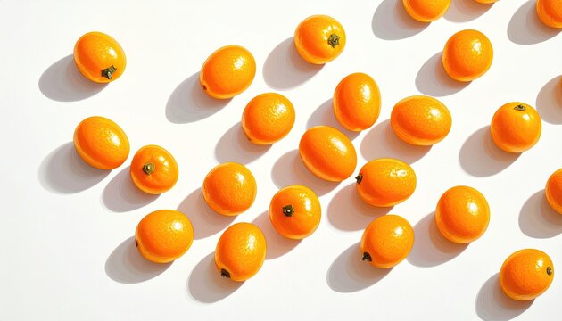 Bright Orange Oranges Arranged Diagonally on White Surface