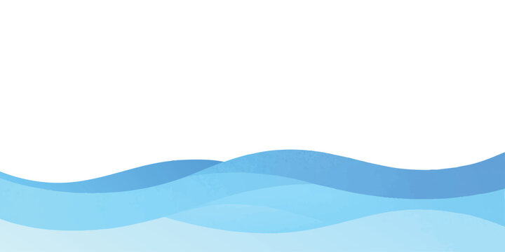 Abstract blue water wave shapes flowing in a smooth layered design for modern graphic background elements
