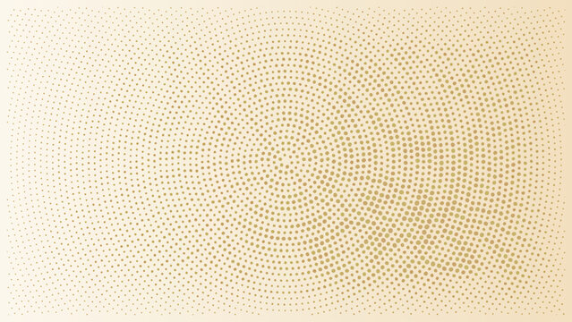 Radial halftone dot pattern with gradient effect on beige background