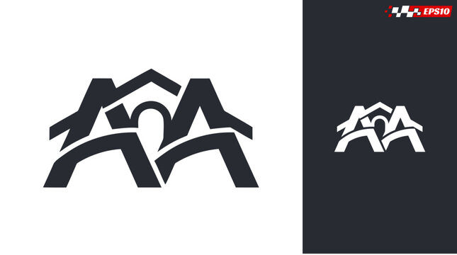 Abstract AA letter logo design concept for branding and identity.