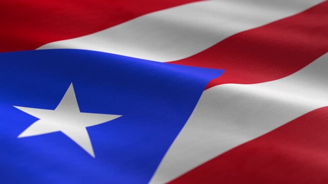 Puerto Rico - waving flag loop