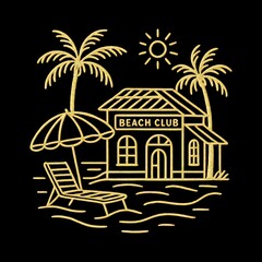 Obraz premium Tropical beach club illustration design.