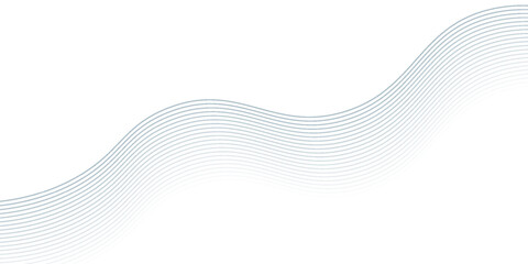 Fototapeta premium Abstract smooth blue waves on white background.Vector illustration.