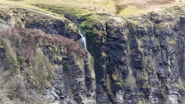 Waterfall running upwards - The Devils Chimney near Glencar Lough, Ireland