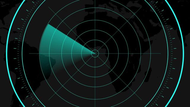 Digital technology radar screen animated, Digital radar screen with targets on monitor in searching