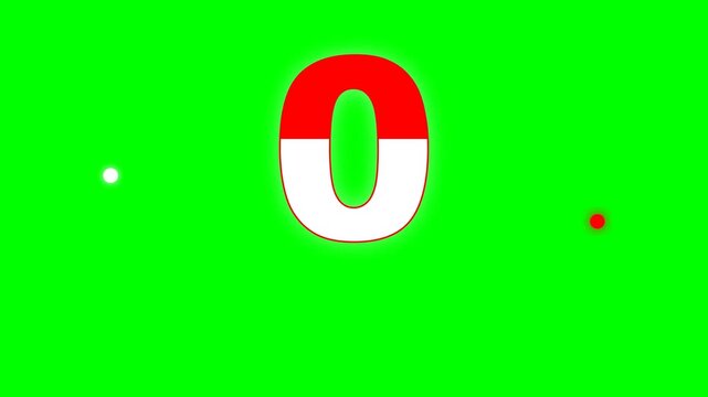 Large Number 10 Graphic with Red and White Two-Tone Design on Solid Green Screen Background for Countdown and Ranking Concepts