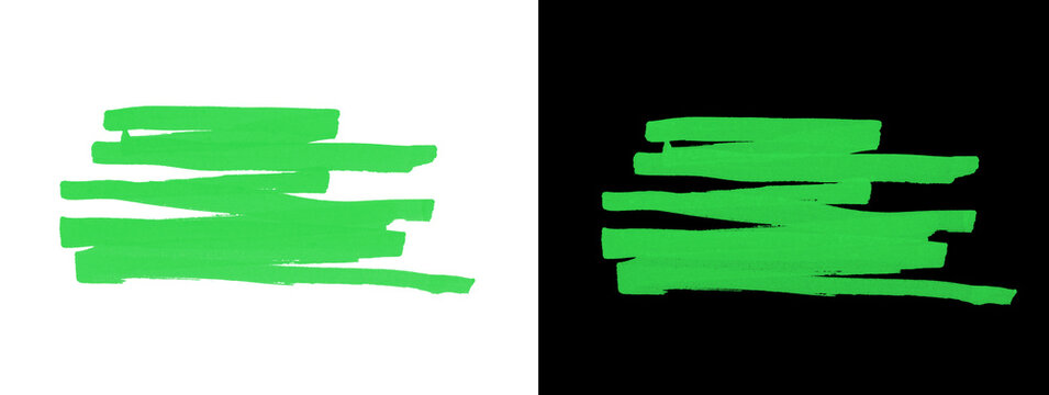 Glowing Green Scribbly Looped Lines Abstract Pattern on White and Black Dual Background