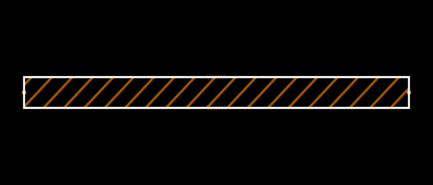 Glowing neon orange diagonal stripe line pattern bar hologram UI on transparent background