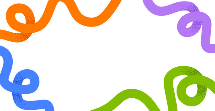 Abstract background with colorful loopy lines. Vector illustration of doodle swirl line on white background.