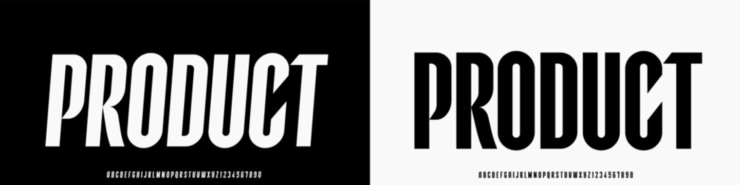 Condensed Vector Fonts. Alphabet of sans serif font with modern typography. bold and tall vector font