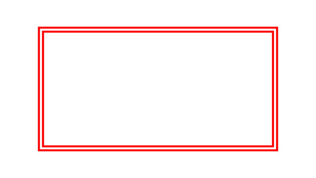 Red neon glowing rectangle frame box outline highlight border label graphic element overlay