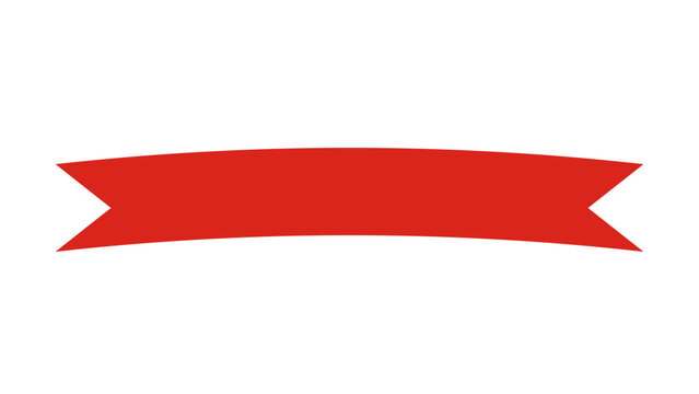 Red ribbon banner shape curved label strip for sale promotion badges headers