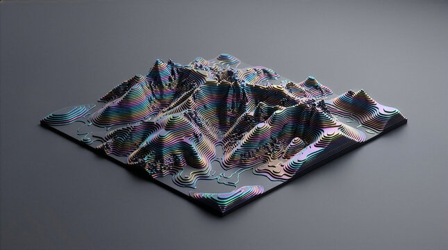Dynamic Topographic Model Illustrating Complex Data Streams for Spatial Computing Office