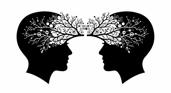 Abstract connection of two minds, symbolizing shared ideas and knowledge growth