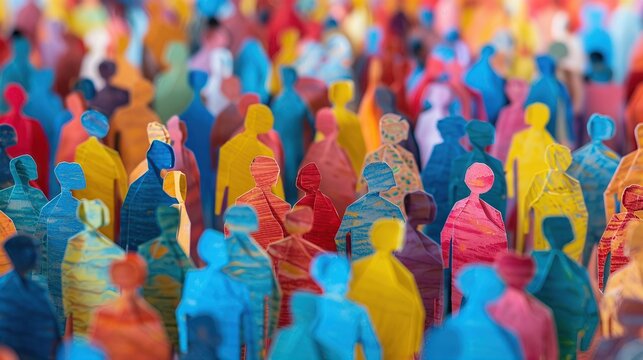 Colorful paper crowd representing diversity and inclusion