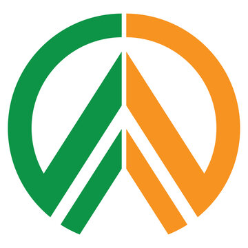 Round line Best triangle company logo Design