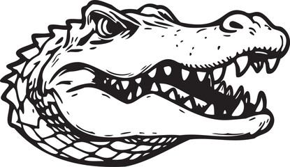 Aggressive Alligator Head Mascot Vector Illustration - Fierce Crocodile Logo for Esports, Gaming, and Tattoo Design © Mojibur