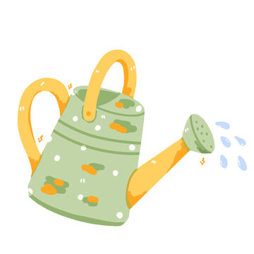 Cute Pastel Watering Can Illustration