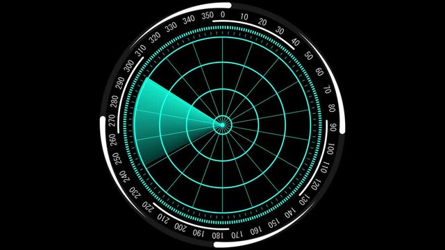 Abstract radar screen digital interface.running on the screen of the sea radar.