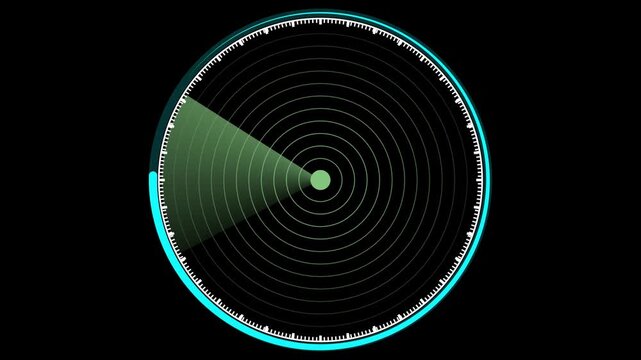 Abstract radar screen digital interface.running on the screen of the sea radar.