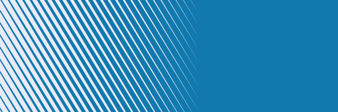 Diagonal linear halftone pattern with a blue background featuring parallel white lines and a gradient effect abstract geometric graphic
