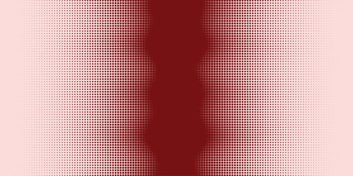 Red halftone pattern with vertical distortion featuring a gradient and dotted texture on a light background dots abstract design